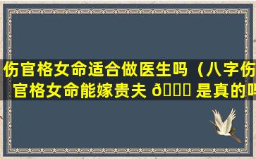 伤官格女命适合做医生吗（八字伤官格女命能嫁贵夫 🐎 是真的吗）